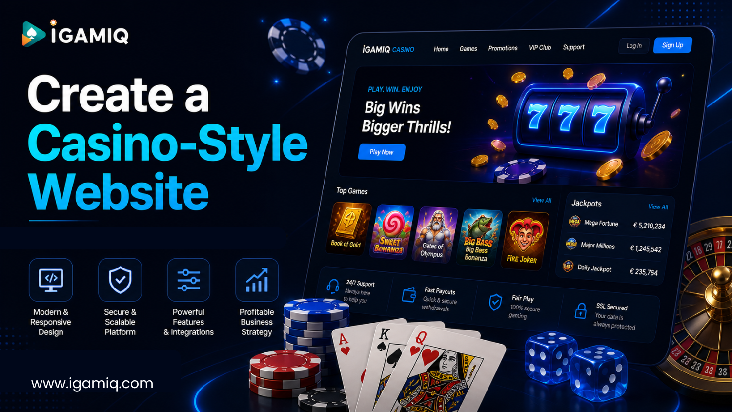 You are currently viewing Create a Winomania Casino-Style Website with iGamiq: Step-by-Step Development & Business Guide